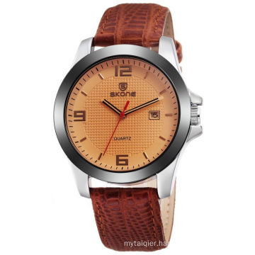 2015 dial quartz movement men hand watch leather strap band